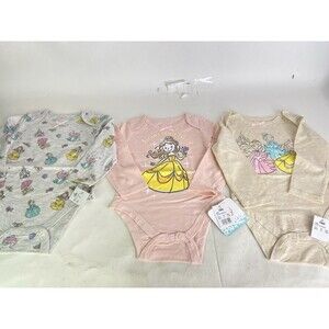 Disney Baby Princess 3 Piece Long Sleeve Bodysuit Set Infant Girls 18 Months